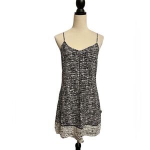 Intermix Black & White Designed 100% Silk Slip Dress w/Cut Outs (Large)